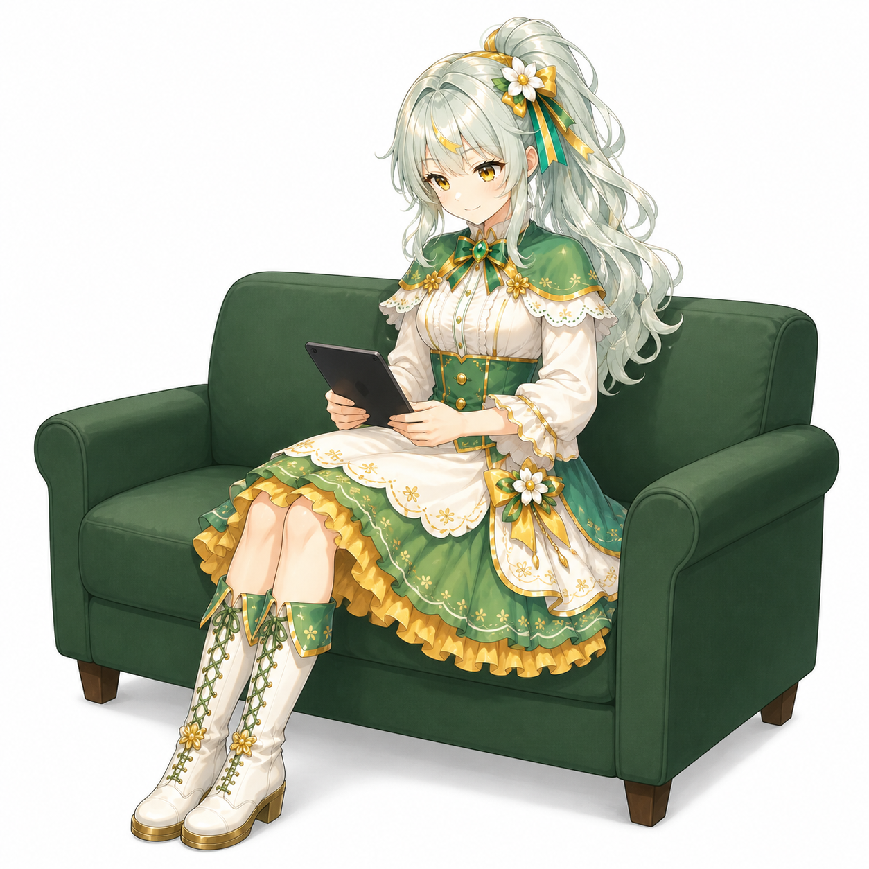 ソファでくつろいで電子書籍を読むポイミン